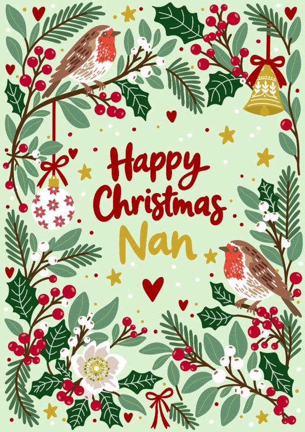 Classic Christmas Card - For Nan - Leaves And Berries created by Paperleaf Studios 