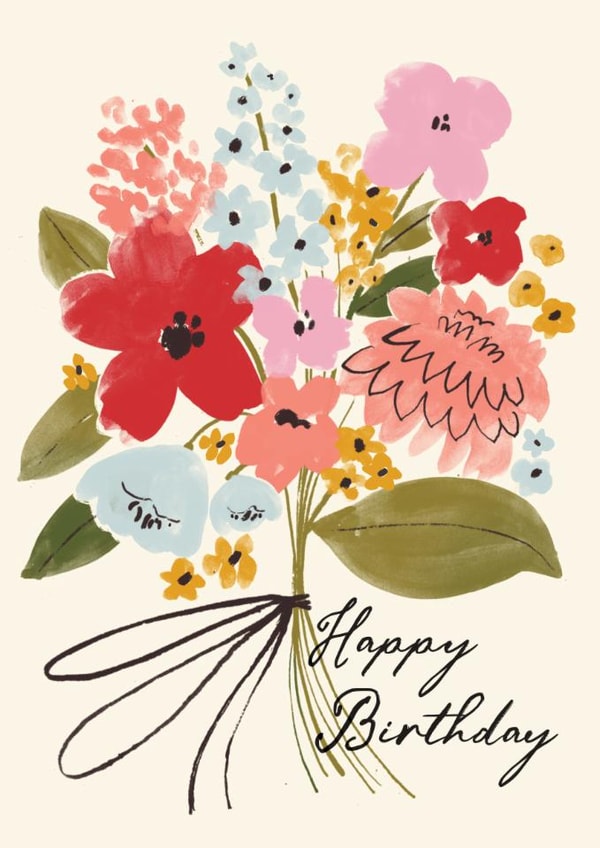 Classic Birthday Card - Flowers - Cottage-Core created by Laura Darrington Design Ltd.