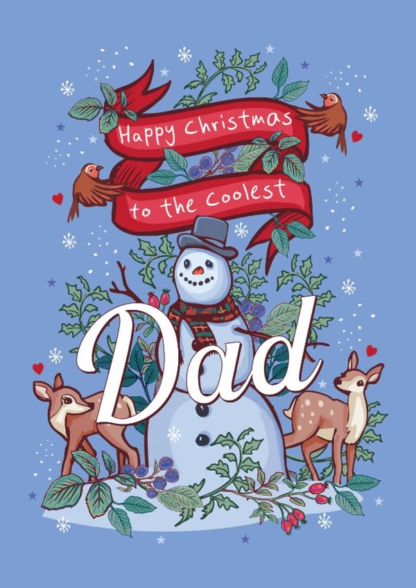 Cute Woodland Snowman Christmas Card for Dad created by Angie Spurgeon