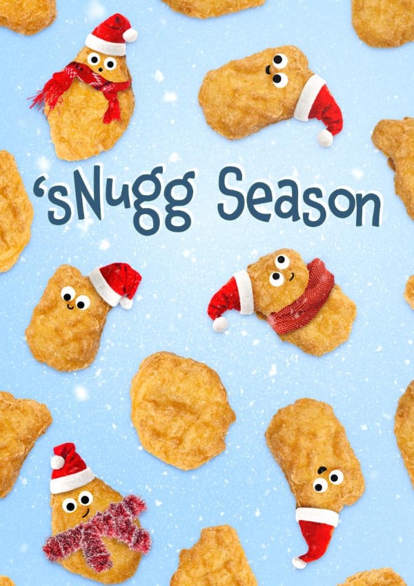 Funny Christmas Card - 'Snugg Season - Nuggets created by Leanne Munro