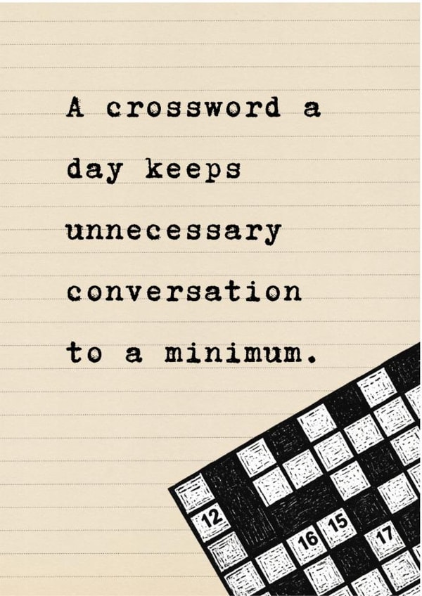 Funny Crossword Card for Husband or Dad - Birthday Card for Puzzle Lover created by Helen Aveyard