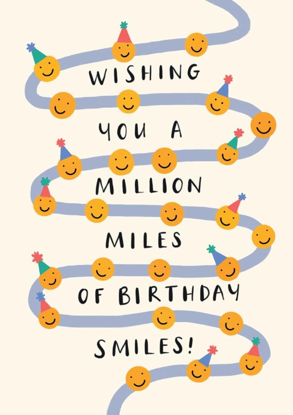 Cute Birthday Card - A Million Miles Of Smiles created by Jo Podmore