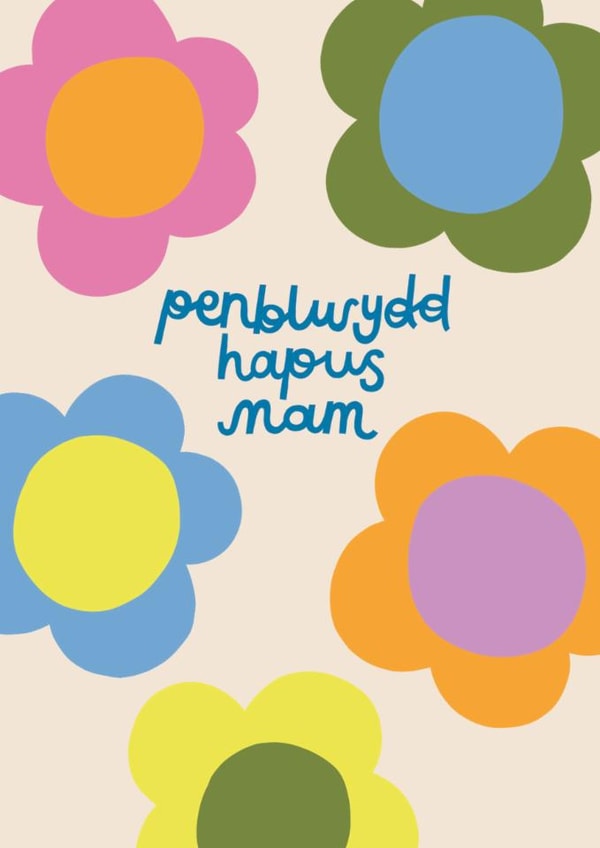 Classic Birthday Card - For Mum - Welsh - Penblwydd Hapus created by Raspberry Blossom