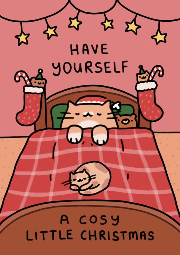 Cute Christmas Card - Have Yourself A Cosy Little Christmas - Cats created by Wren & Wilson