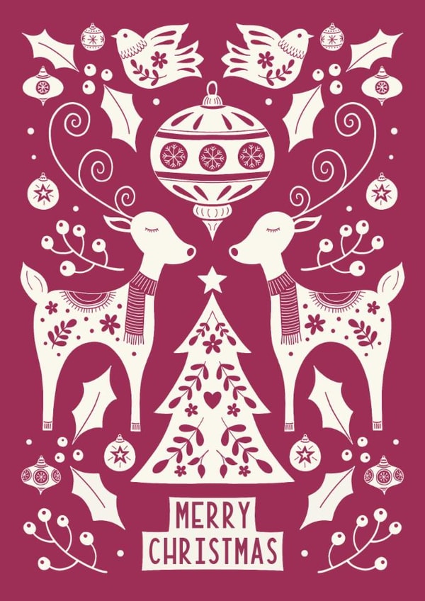 Christmas Card - Reindeer - Merry Christmas created by Kirsty Miller