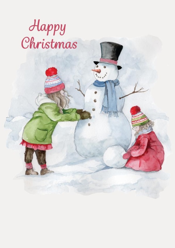 Cute Christmas Card - Snowmen created by Crumble and Core