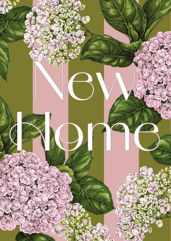 Pretty New Home Card - Hydrangeas created by Catherine Lewis Design