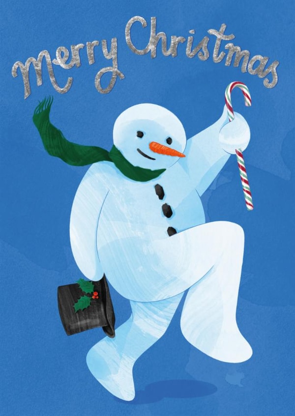 Cute Christmas Card - Dancing Snowman created by Suzanne Brearley Design