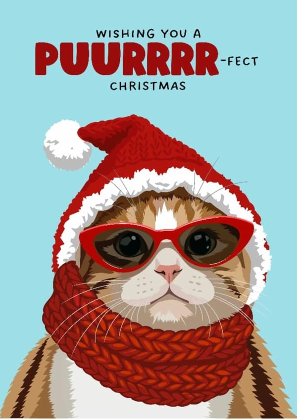Cute Christmas Card - Chilly Cat created by Rich Girl Paper