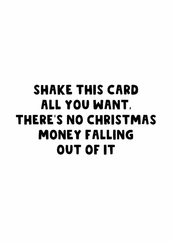 Funny Christmas Card - Christmas Money Cash created by The Blunt Badger
