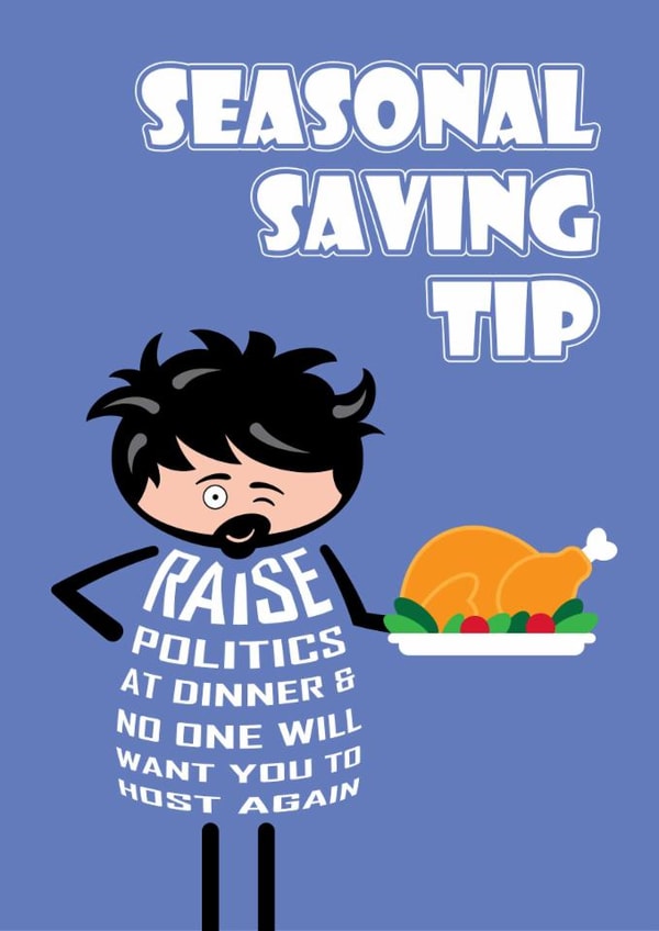 Funny Christmas Card For Him - Cheeky Cost of Living Tip - Christmas Dad Joke created by Versed Aid