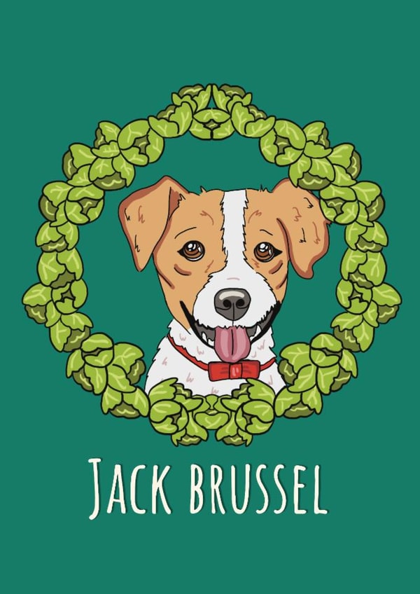 FUNNY CHRISTMAS CARD FOR A DOG LOVER - JACK BRUSSEL created by Calina Ho
