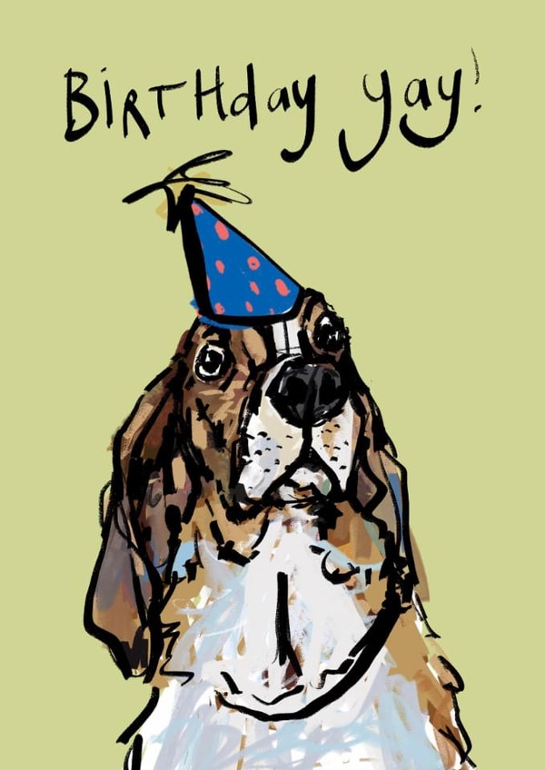 Cute Birthday Card - Basset Hound created by Harriet Lowther