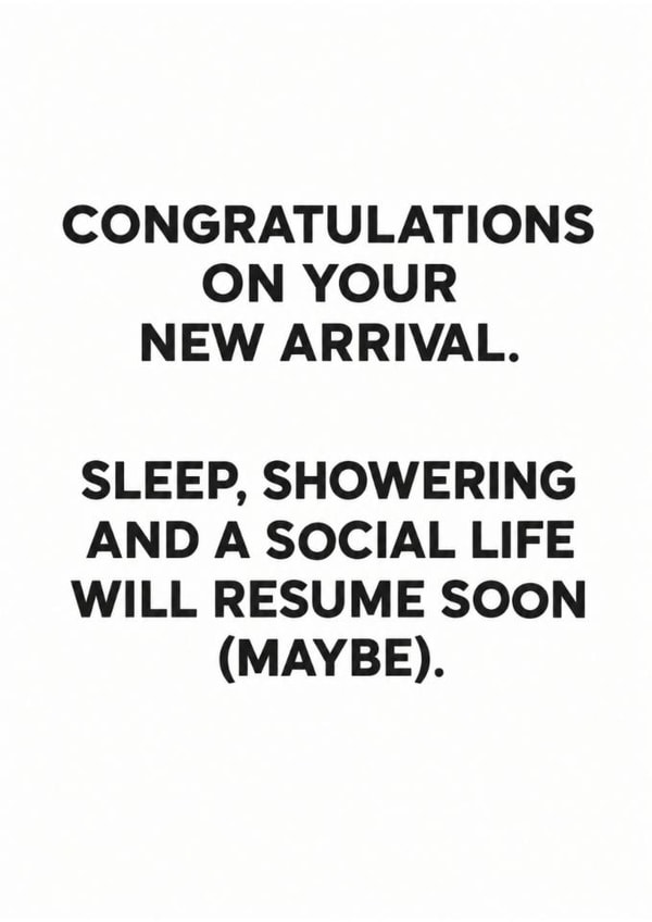 Funny New Baby Card for New Parents – Sleep & Social Life on Hold created by Amy Corlett