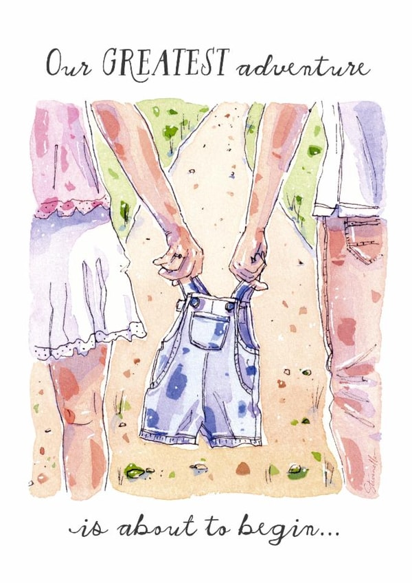 Classic Pregnancy/New Baby Card - Greatest Adventure - Baby Grow created by Stivanello | Art for the Soul