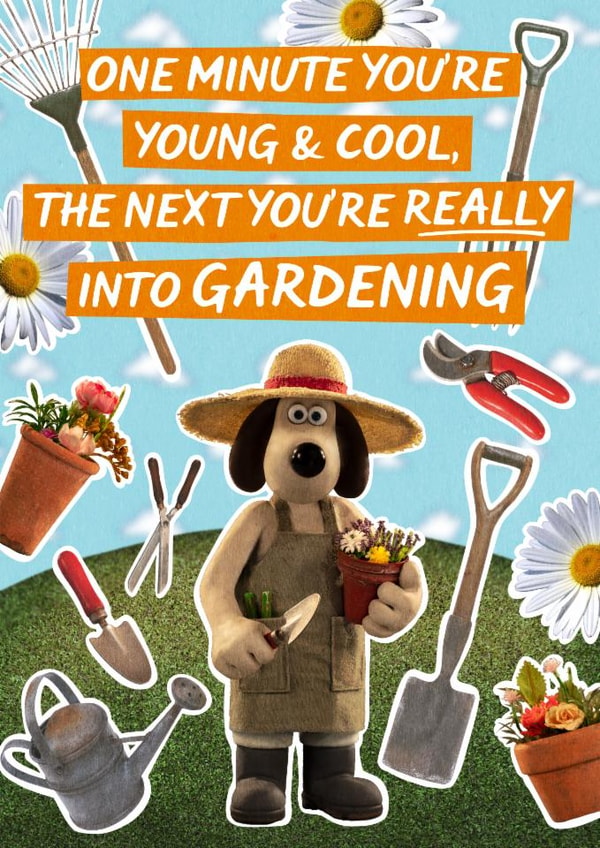 Funny Birthday Card - Wallace and Gromit - Really Into Gardening created by Wallace & Gromit