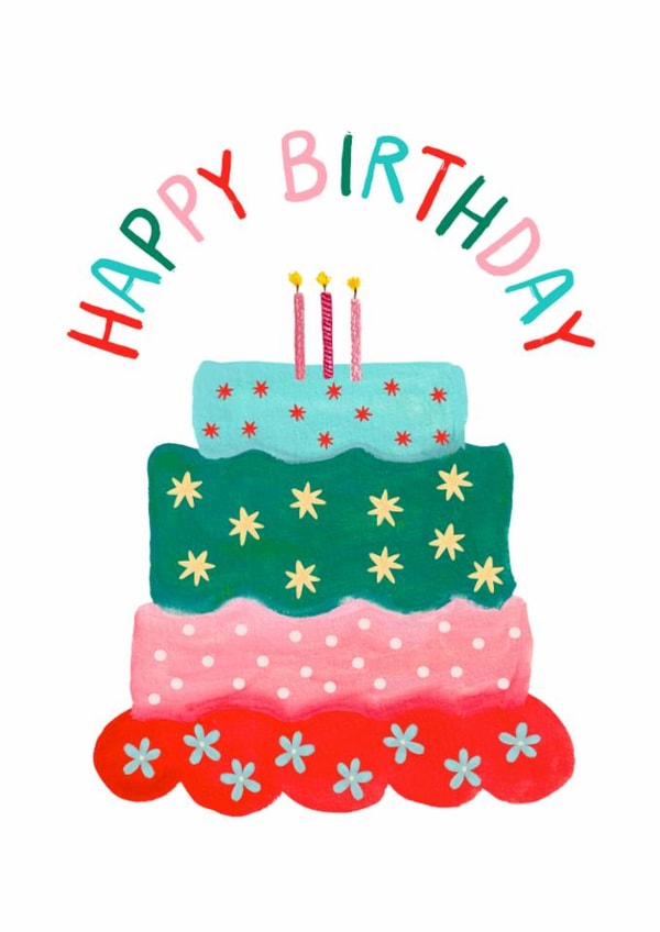 Classic Birthday Card – Colourful Cake created by Chipper Prints
