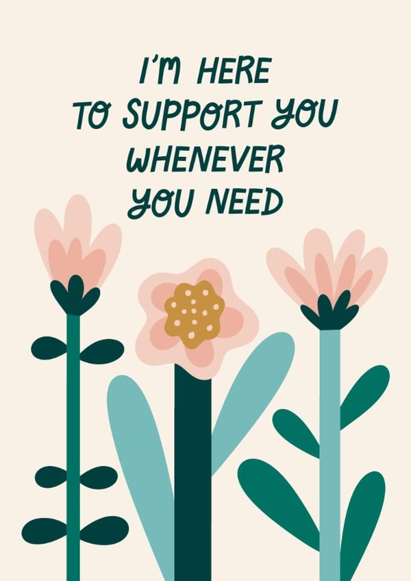 Classic Sympathy Card - Here To Support - Baby Loss created by Miscarriage UK