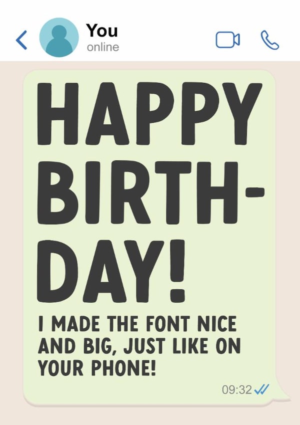 Funny Birthday Card - Giant Phone Font created by The Cake Thief
