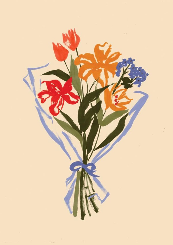 Classic Thinking Of You Card - Bouquet Of Flowers created by Shannon Woodfield Illustrator